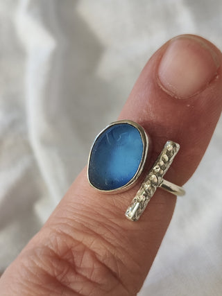 Sea Glass T-Ring Size H-J