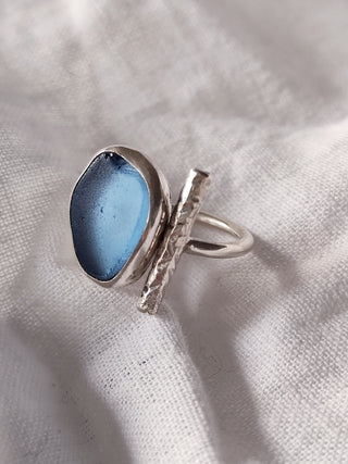 Sea Glass T-Ring Size J-L