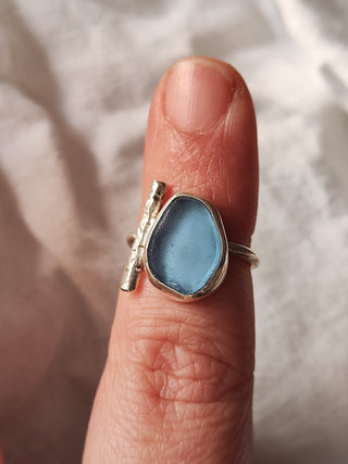 Sea Glass T-Ring Size J-L