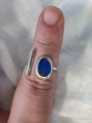 Sea Glass T-Ring Size K-M
