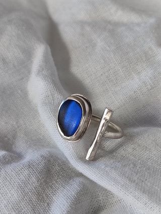Sea Glass T-Ring Size K-M
