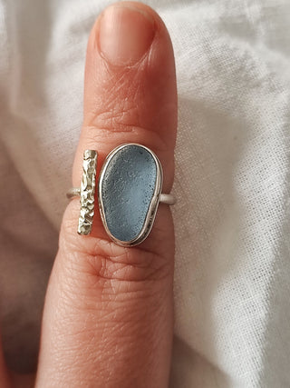 Sea Glass T-Ring Size L-N