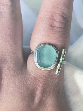 Sea Glass T-Ring Size S-U