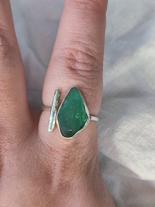 Sea Glass T-Ring Size V-X
