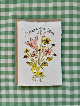 Sending You Love' Hand Painted Card