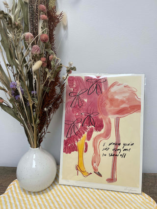 Show Off Flamingo Print