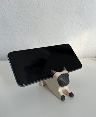 Stretching Cat Phone Holder Siamese