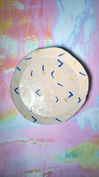 Signature Souza Pattern Plate - Blue & Yellow