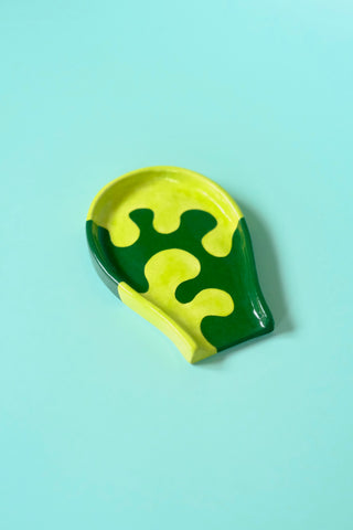 Lime & Dark Green Camo Spoon Rest