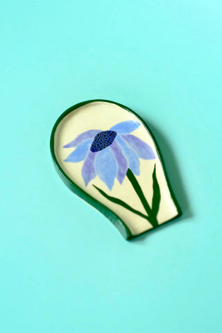 Blue & Lilac Ecinachea Flower Spoon Rest