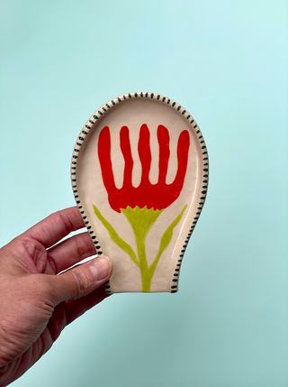 Orange Tulip Flower Spoon Rest