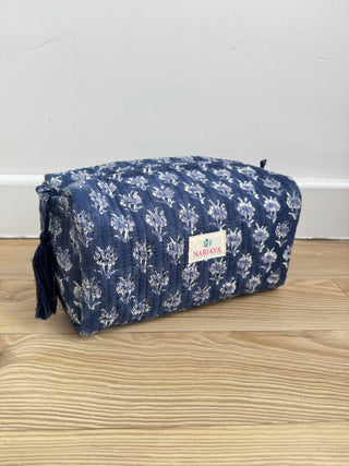 Square Block-Printed Zipped Pouch