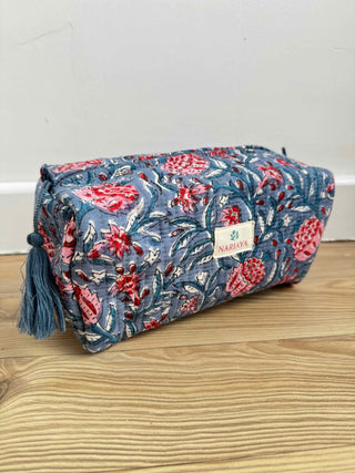 Square Block-Printed Zipped Pouch