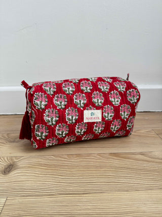 Square Block-Printed Zipped Pouch