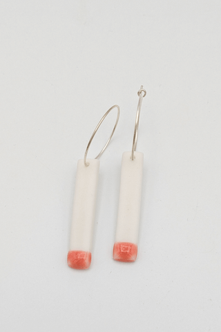 Pink Oblong Earrings (Sterling Silver)