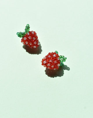 Beaded Strawberry Earrings