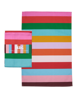 Multi-Coloured Stripe Tea Towel