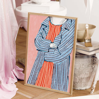 Striped Trench Coat Art Print