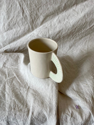 Small Striped Mug - Mint Green