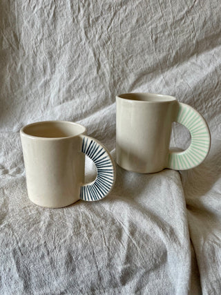 Small Striped Mug  - Navy