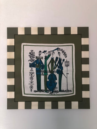 Swedish napkin in upcycled frame