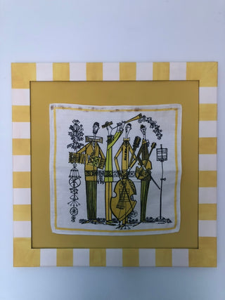 Swedish napkin in upcycled frame