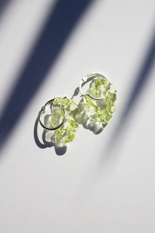 TIDAL HOOP EARRINGS - APPLE GREEN