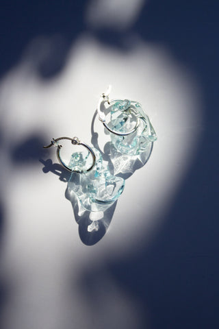 TIDAL HOOP EARRINGS - BABY BLUE