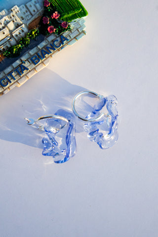 TIDAL HOOP EARRINGS - LIGHT BLUE