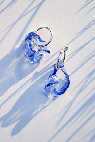 TIDAL HOOP EARRINGS - MID BLUE