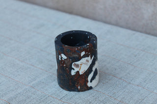 Waste Candlestick Holder - Black / Brown