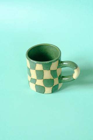 Teal check Mug