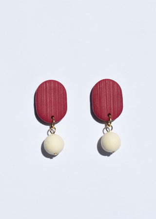 Textured Raspberry Oblong Earrings