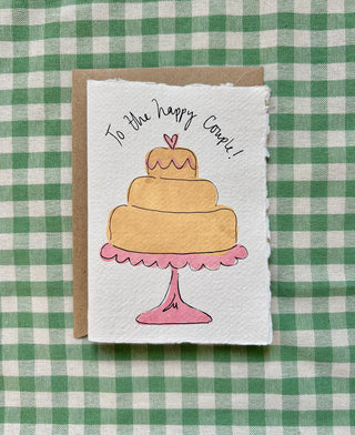 To The Happy Couple' Hand Painted Card