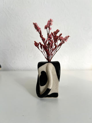 Stretching Cat Vase Tuxedo