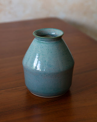 Angular Bud Vase - Blushing Blue glaze