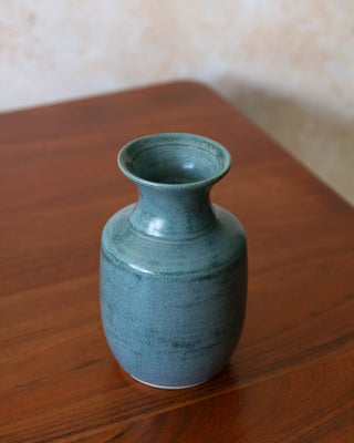Flared Rim Bud Vase - Teal glaze