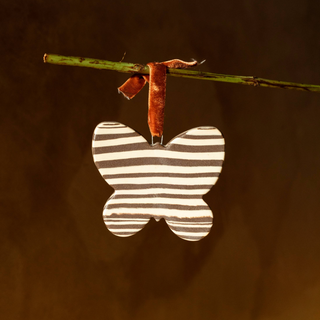 Striped Butterfly Brown Christmas Decoration
