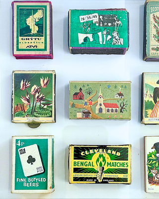 Vintage Matchbox Collage – "Cleveland Green"