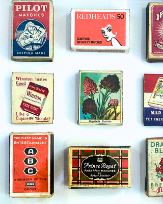 Vintage Matchbox Collage – "Red Dragon"