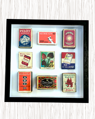 Vintage Matchbox Collage – "Red Dragon"