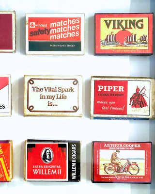 Vintage Matchbox Collage – "Viking Spark"