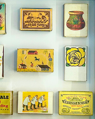 Vintage Matchbox Collage – "Yellow Rose"