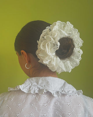 White Lace Scrunchie