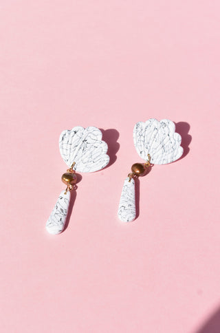 White Marble Shell Drops