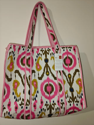 White Ikat Tote