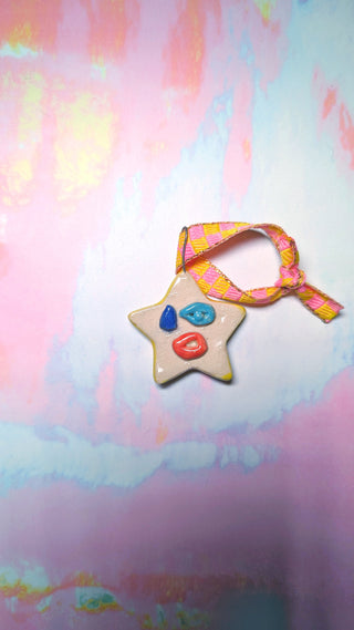 Wonky Face Star Ornament