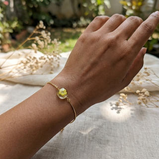 Yellow Spiraea Adjustable Bracelet