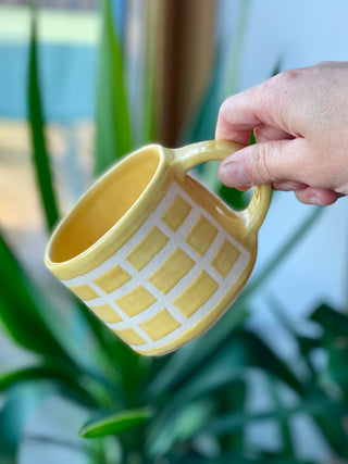 Yellow Cheque Mug