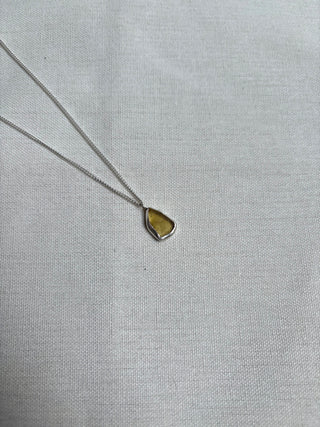 Yellow sea glass necklace